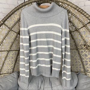 Calvin Klein Jeans Striped Long Sleeves Top - Grey